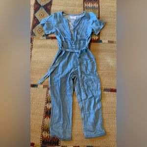 Chambray jumpsuit girls 10-12